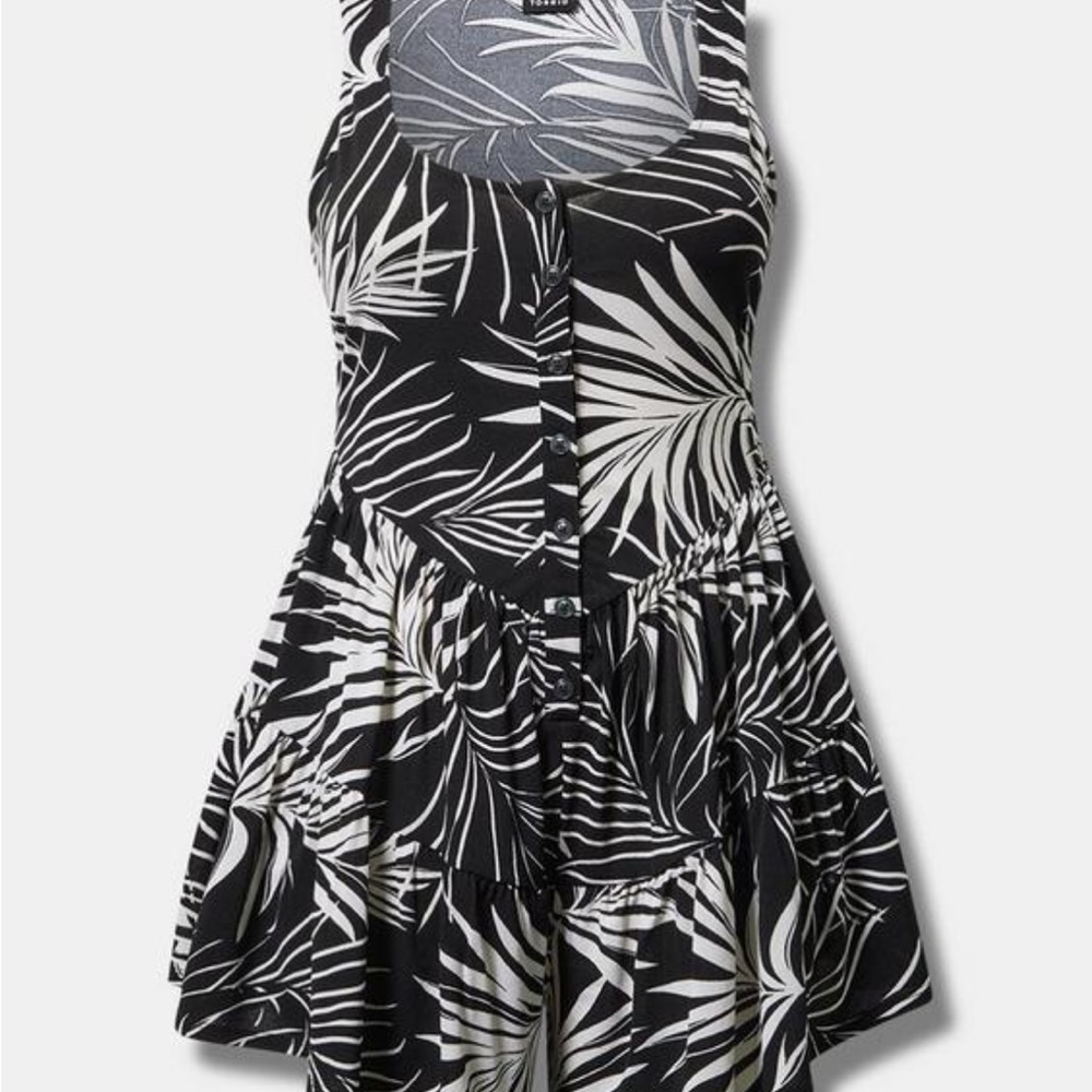 Torrid Black and White Sleeveless Jumpsuit